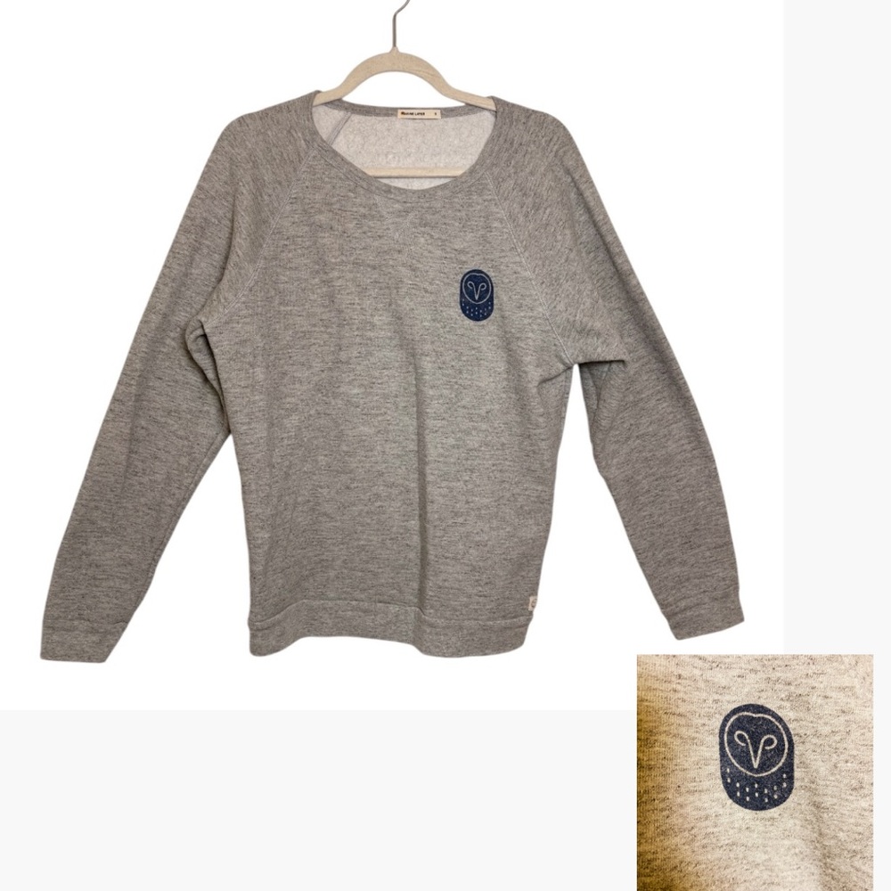 Marine Layer Gray Owl Graphic Sweatshirt Casual Minimalist Men’s Small